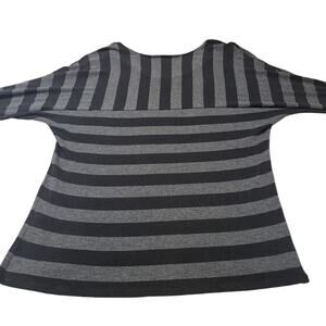 Three Dots Sweater Womens X Small Shirt Oversized Striped Long Sleeve Top Casual